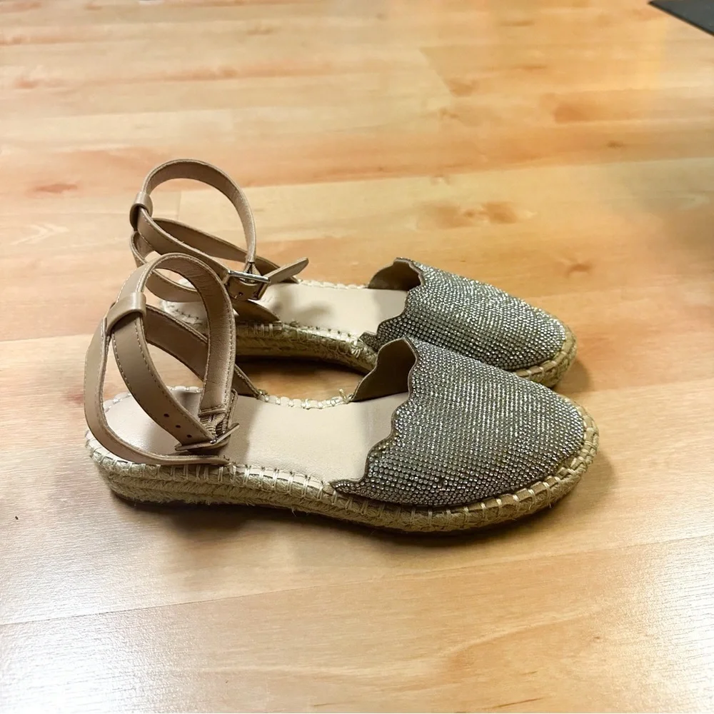XAppeal Ankle Strap Bling Toe Espadrille Sandals Girls Size 6